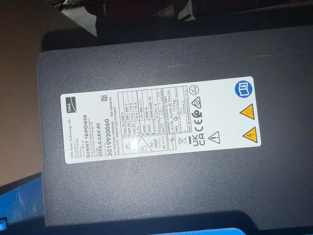 Sma tripower 6kw, Ophalen, Zo goed als nieuw