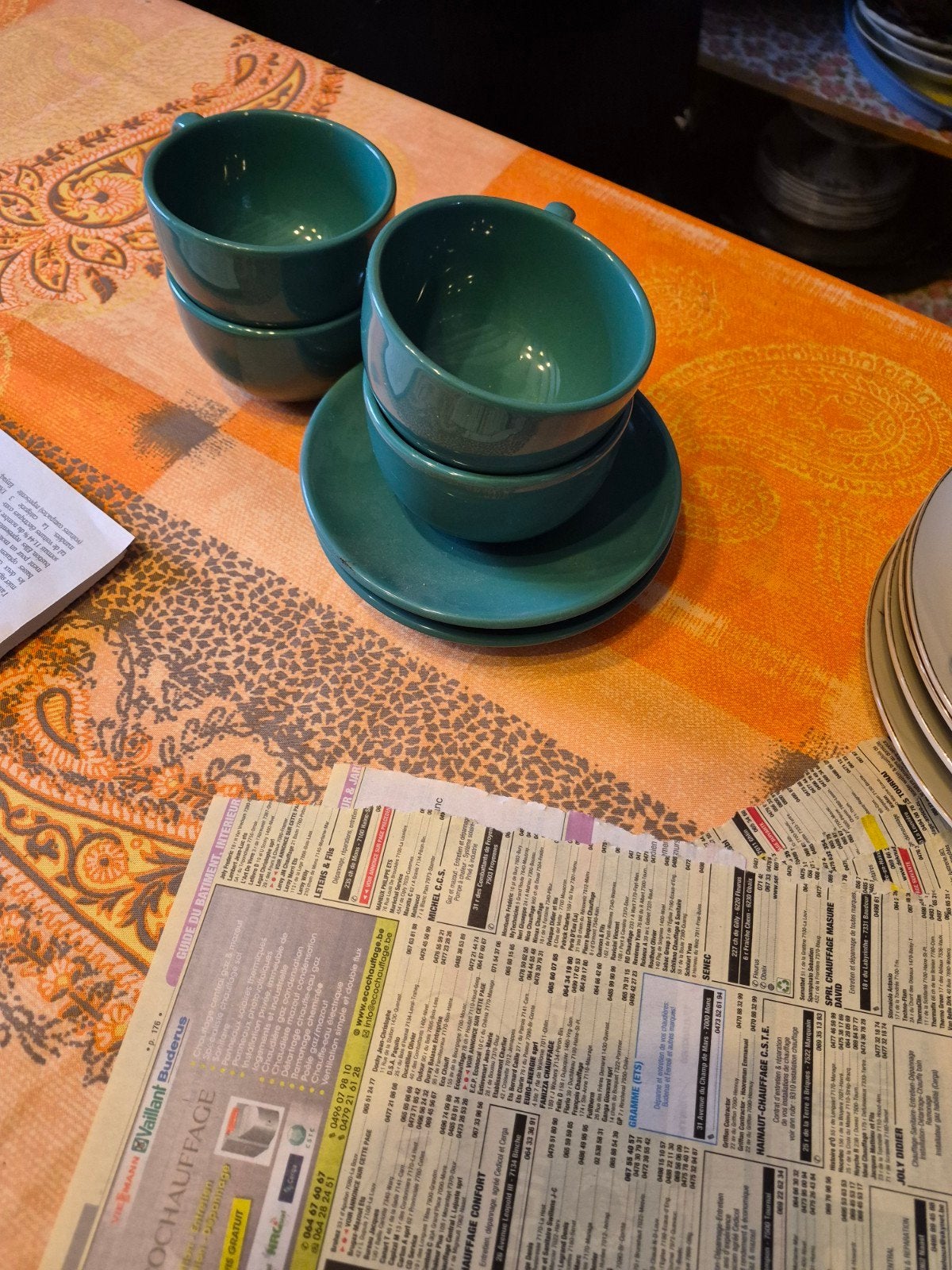 service vert 4 tasse 2 sous tasses 5 euros, Enlèvement