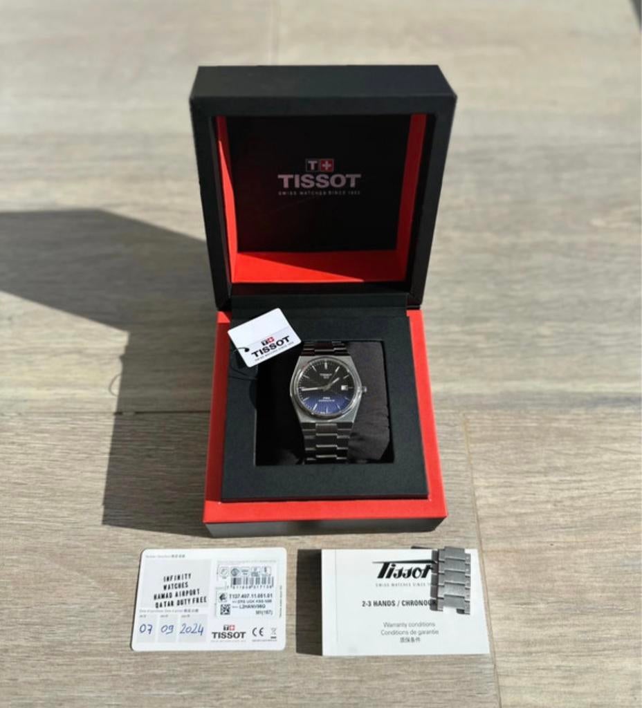 Tissot PRX Powermatic 80 Gradient 40mm, Bijoux, Sacs & Beauté, Autres marques, Enlèvement ou Envoi, Montre de poche, Acier