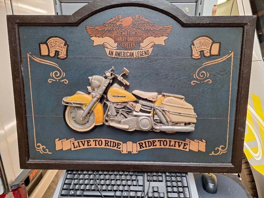Harley Davidson Pubbord 3D, Ophalen, Zo goed als nieuw, Reclamebord