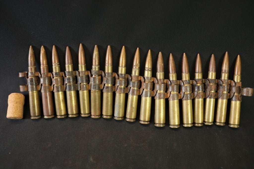 WO2 Amerikaanse .50 BMG patronengordel Inert ongevaarlijk, Verzamelen, Ophalen of Verzenden