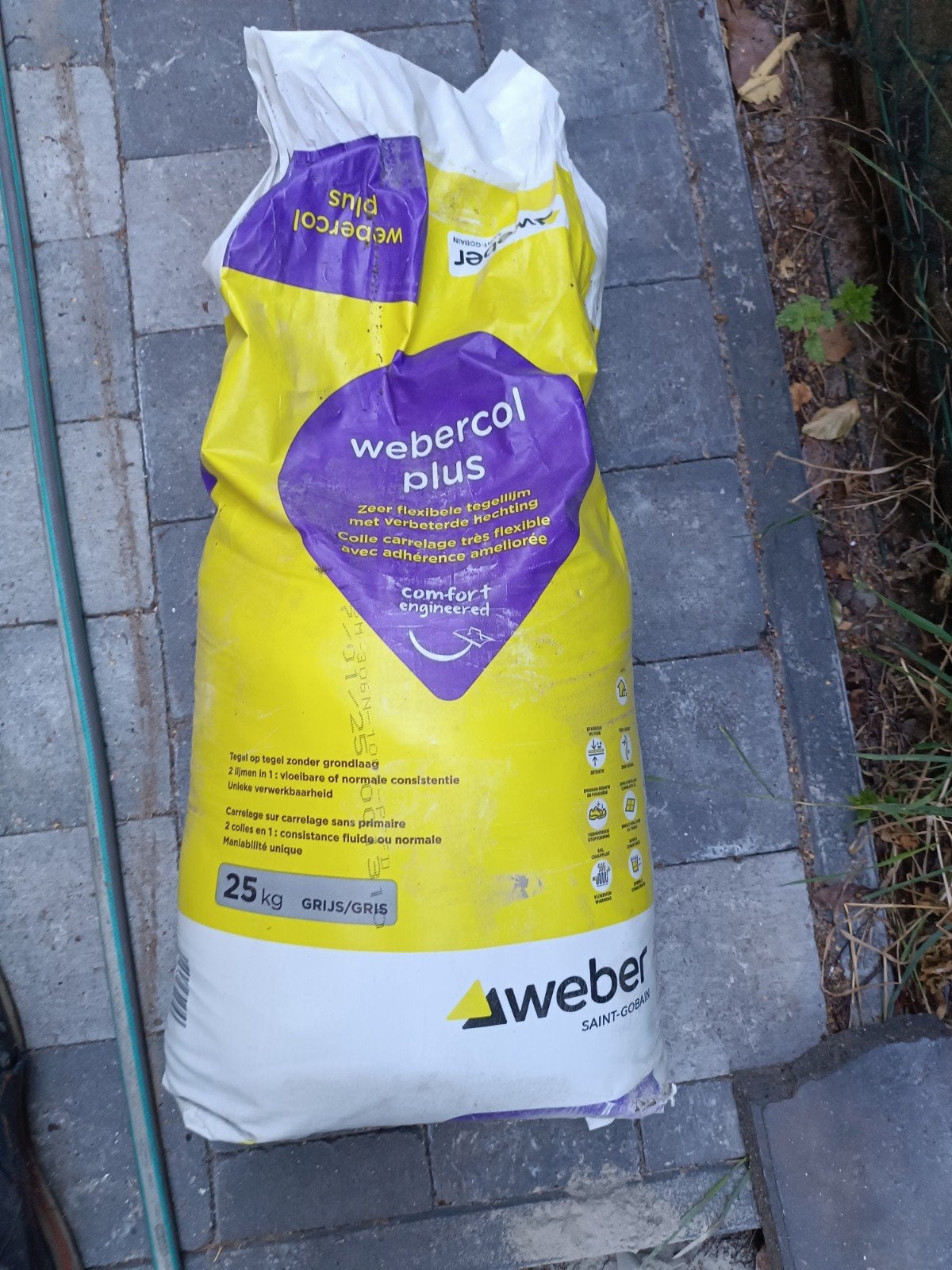 Tegellijm webercol plus, Enlèvement