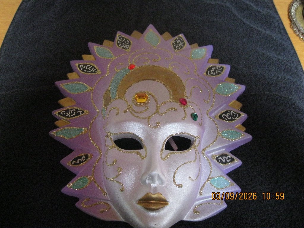 Geverfd Venetiaans Plaasteren Masker, Ophalen of Verzenden