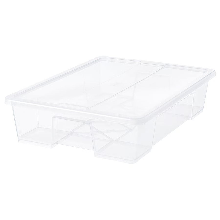 IKEA Opbergbakken met deksel, transparant, 79 x 57 x 18 cm, Doe-het-zelf en Bouw, Kratten en Dozen, Ophalen, Zo goed als nieuw