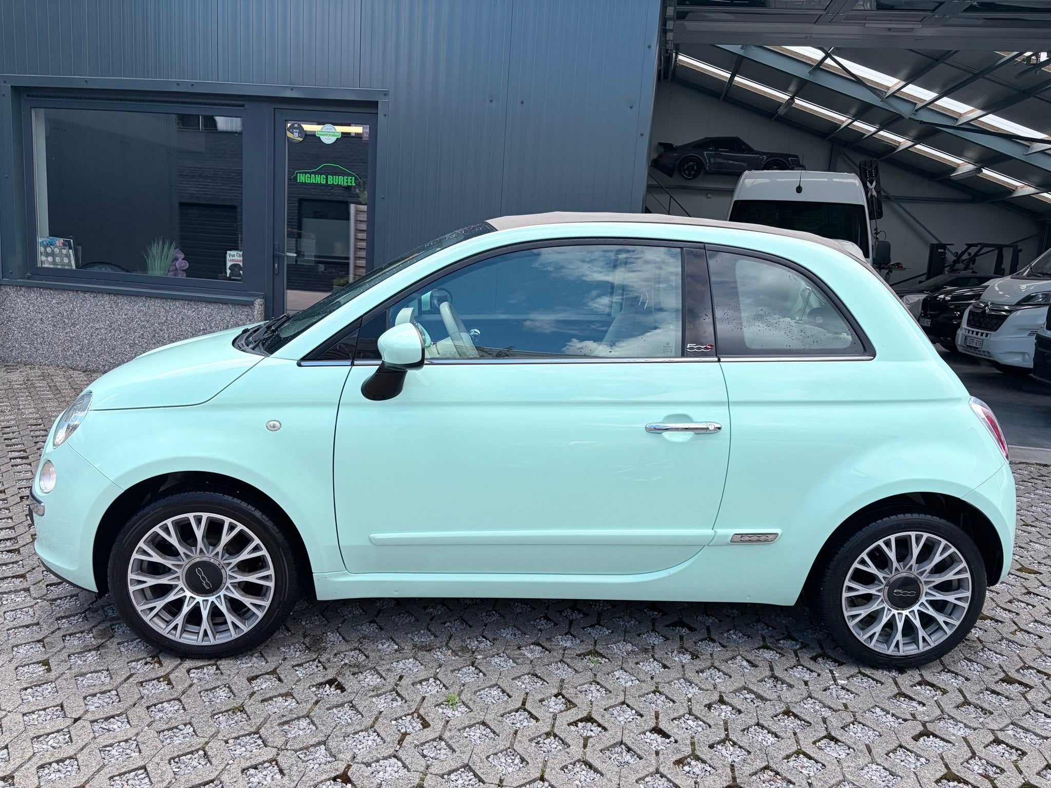 Fiat 500C 1,2 benzine - Mintgroen/Cabrio, Autos, Fiat, Achat, Euro 6, Entreprise, Boîte manuelle