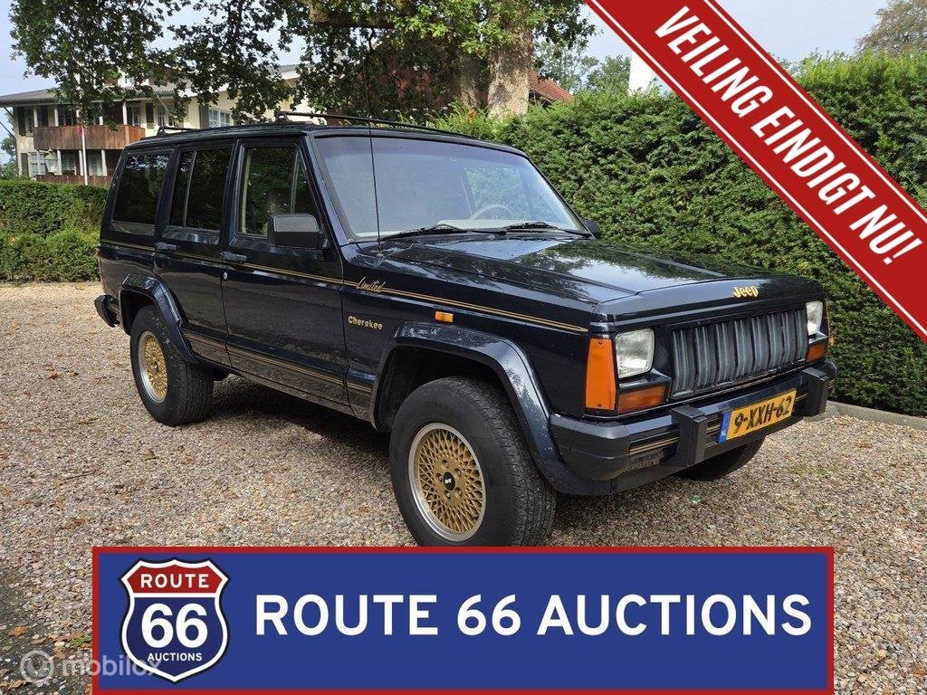 Jeep Cherokee XJ Limited | 1990 | Route 66 Auctions, Auto's, Jeep, Zwart, Bedrijf, Handgeschakeld