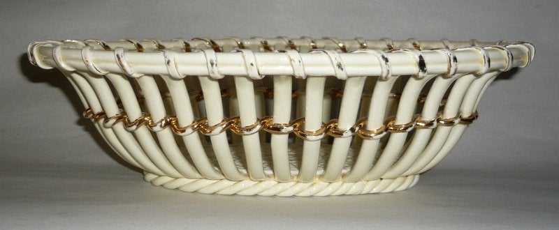 WAECHTERSBACH OVAAL CREAMWARE MANDJE CA 1900, Antiek en Kunst, Antiek | Keramiek en Aardewerk, Ophalen of Verzenden