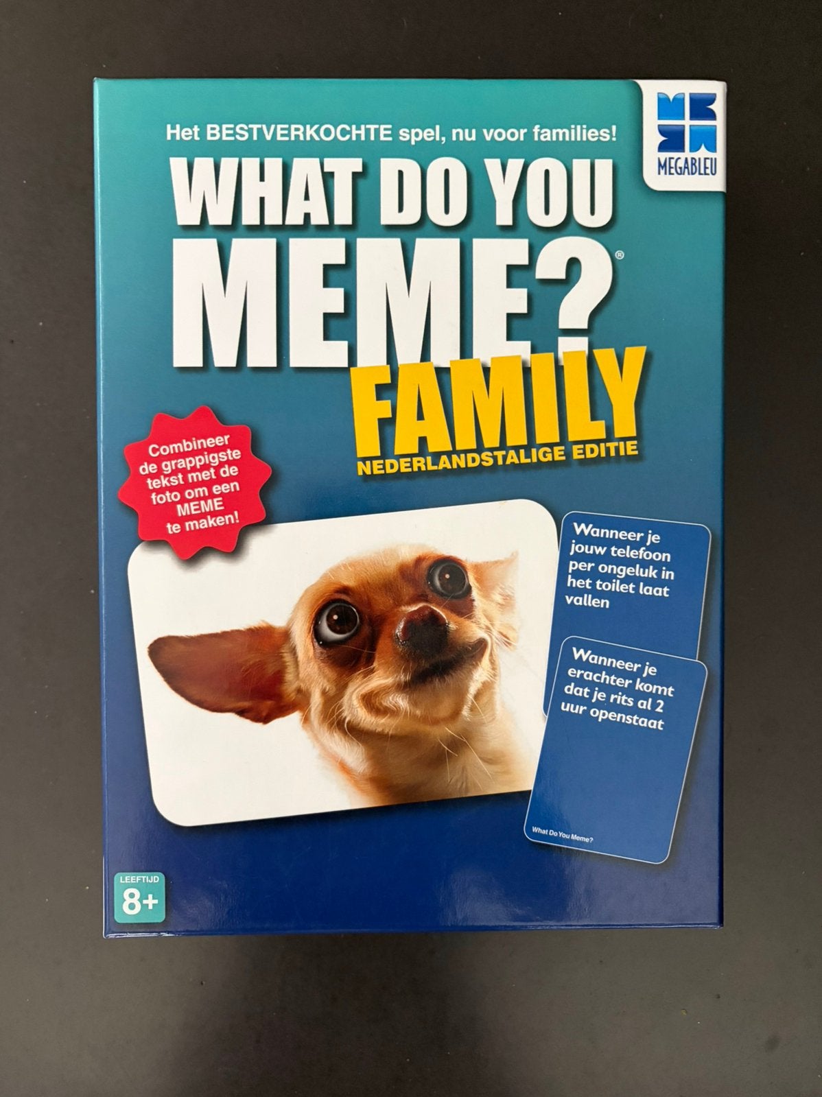 What do you meme familieversie, Cinq joueurs ou plus, Enlèvement ou Envoi, Comme neuf