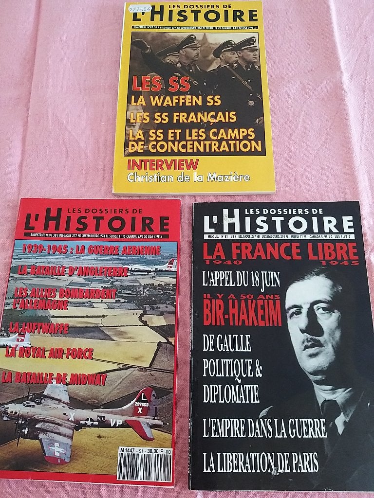 Lot magazines journaux Les dossiers de l'Histoire n80 91 92, Livres, Guerre & Militaire, Les dossiers de l'Histoire, Enlèvement ou Envoi