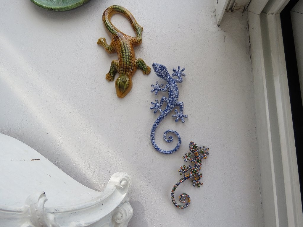 Set van 3 salamanders keramiek steen hars, Ophalen of Verzenden