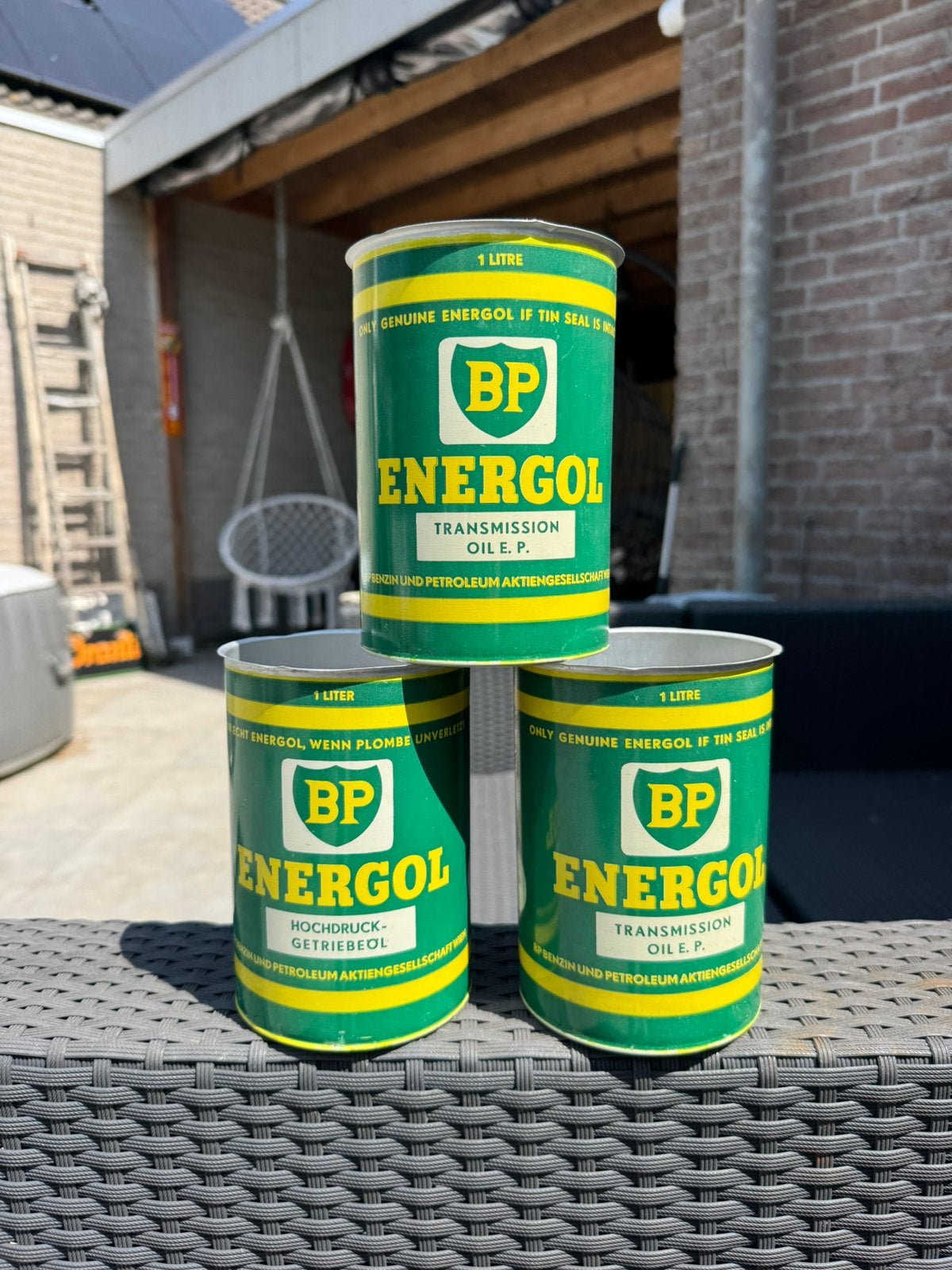 BP Energol olie blik 1 liter, Ophalen of Verzenden, Gebruikt, Overige, Overige merken