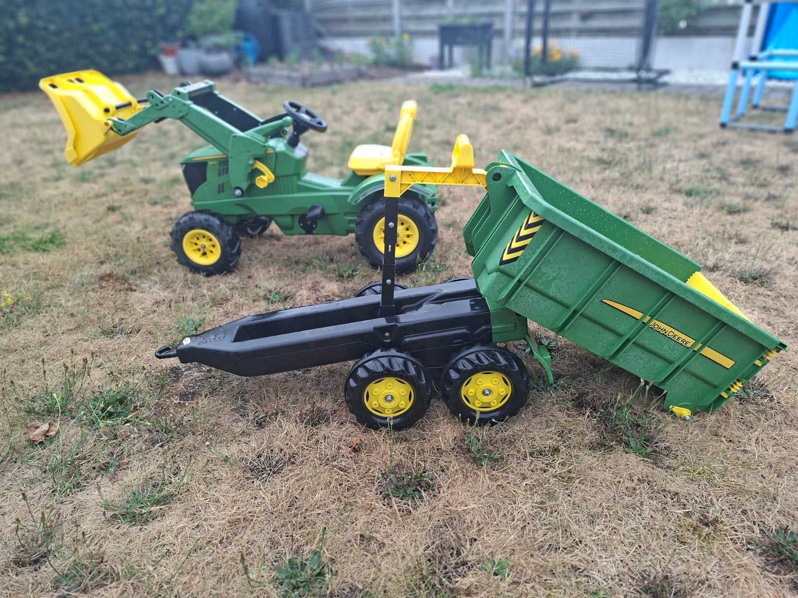 traptractor john deere en aanhangwagen, Ophalen, Zo goed als nieuw, Met kar of aanhanger