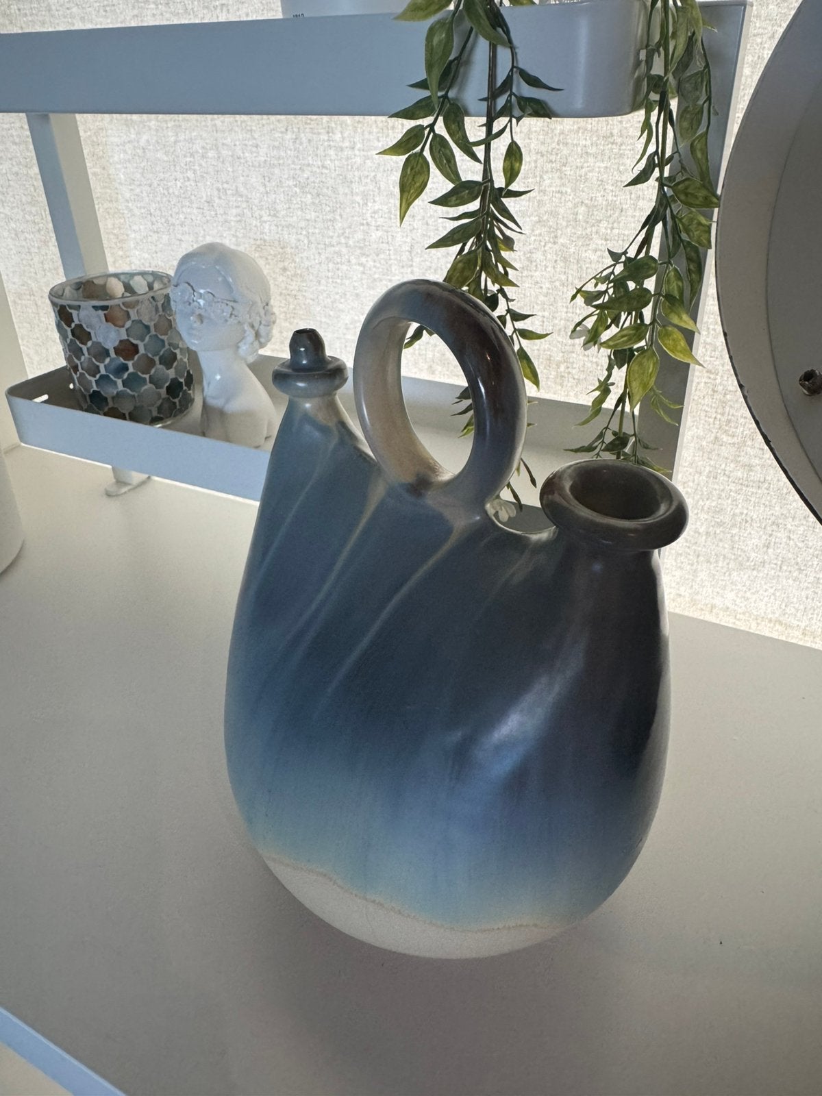 Vintage keramiek vaas/waterkruik/schenkkan, handgemaakt, Ophalen, Zo goed als nieuw, Handgemaakt