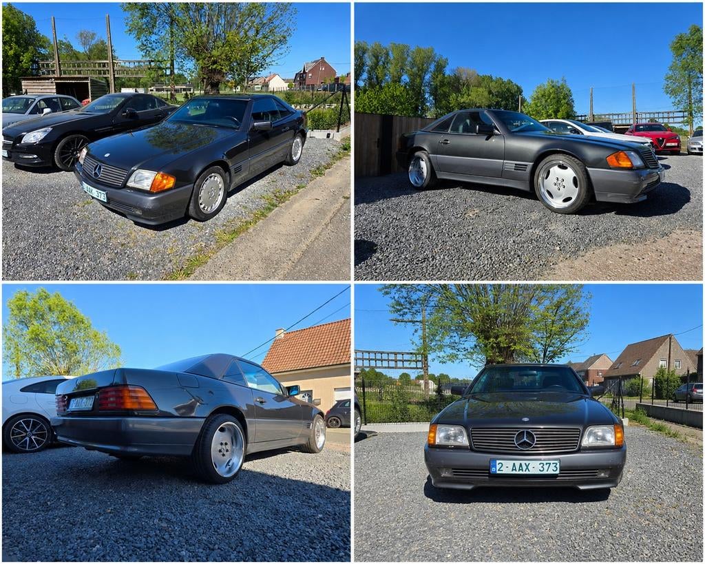 Mercedes-Benz Sl300 12V 1992, Auto's, Euro 2, Achterwielaandrijving, Zwart, Cabriolet