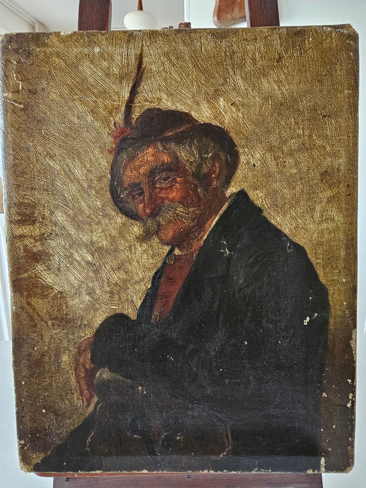 OKÄND KONSTNÄR. Portret van een man, olieverf op doek, Ophalen of Verzenden