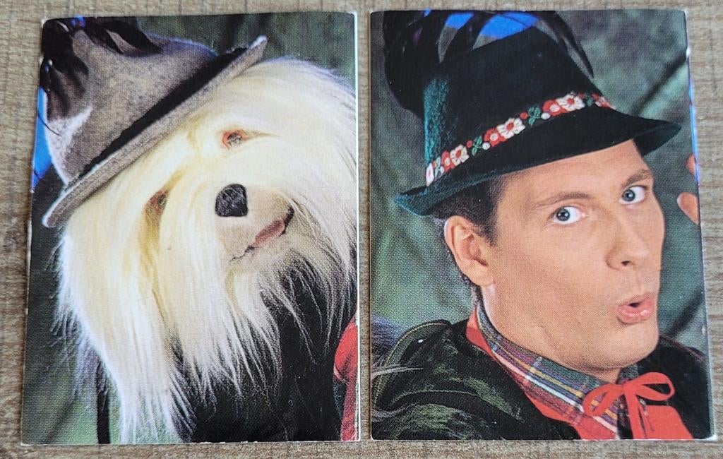 Samson en Gert: 2 oude stickers, Ophalen of Verzenden, Zo goed als nieuw, Tv, Overige typen