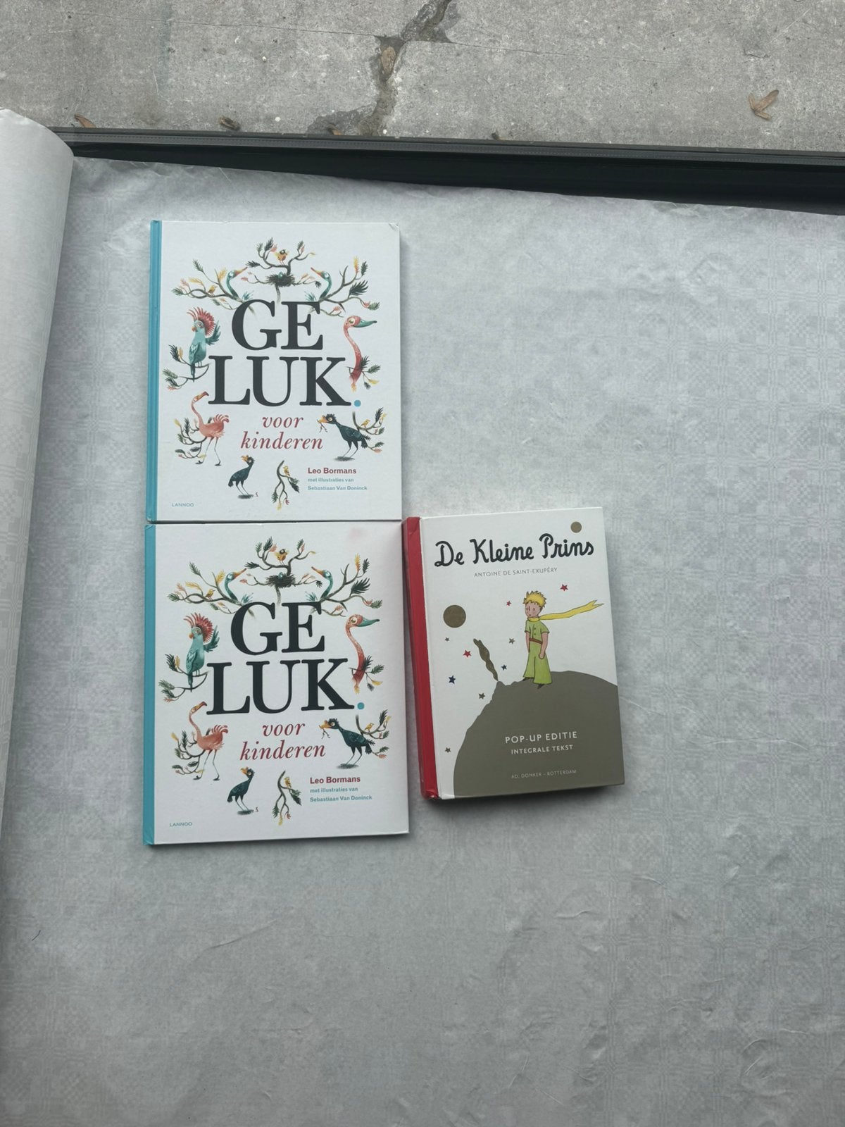 De Kleine Prins Pop-up editie + 2x Geluk voor kinderen, Boeken, Ophalen, Gelezen