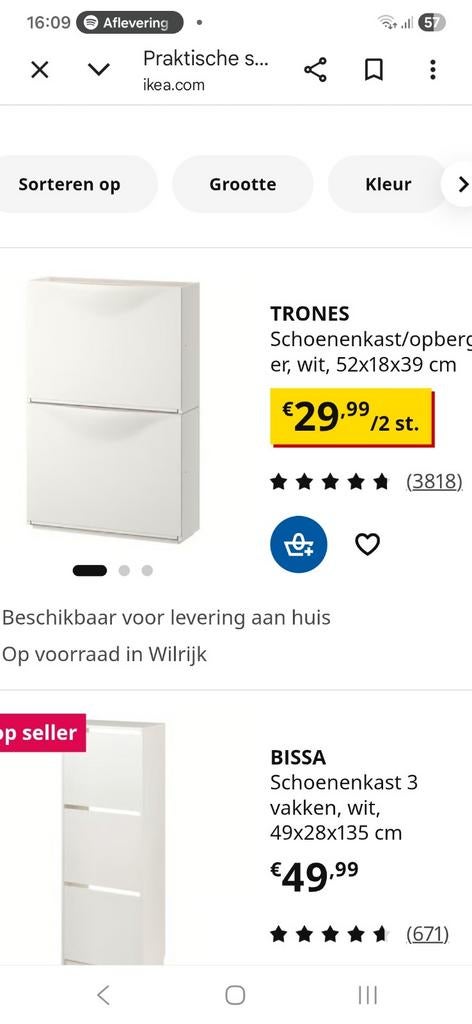 Schoenen opbergkasten (TRONES - IKEA), Huis en Inrichting, Ophalen