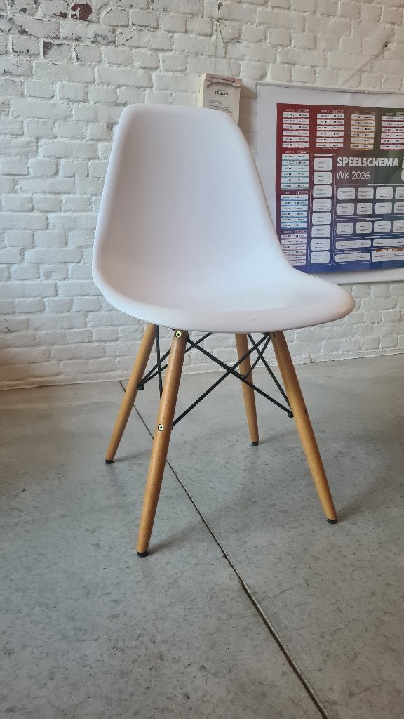 6 witte eetkamerstoelen, Ophalen, Wit, Design, Hout