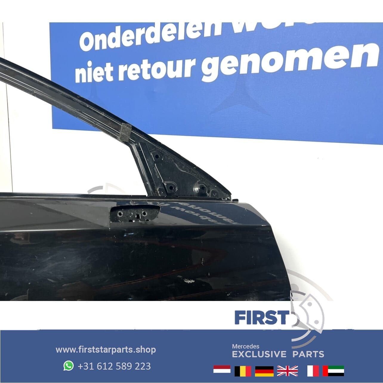 W177 A Klasse RECHTER VOORDEUR PORTIER ZWART Mercedes RECHTS, Utilisé, Droite, Porte, -