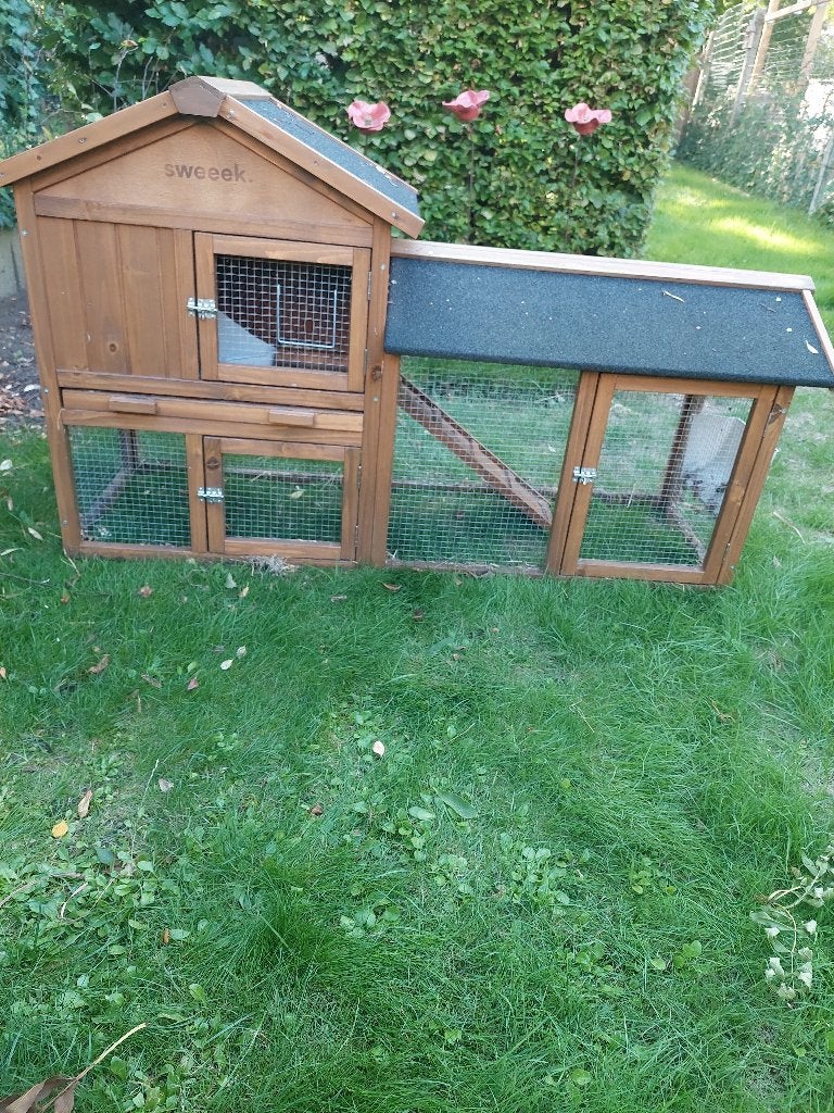Houten Konijnenhok met buitenren, Dieren en Toebehoren, Cavia, Hok, Ophalen, Minder dan 60 cm