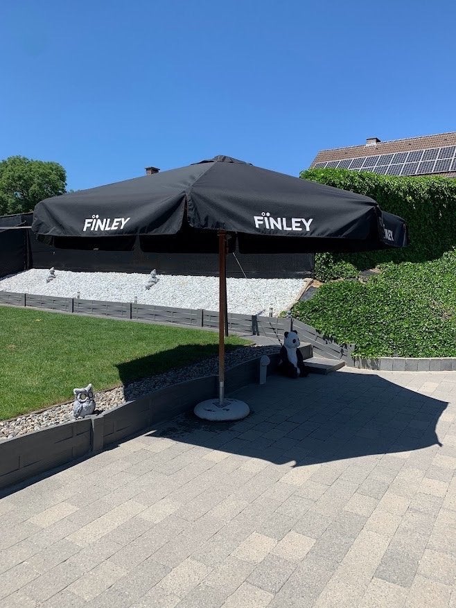 Parasol (horeca)groot met zéér zware voet, Jardin & Terrasse, Enlèvement, Comme neuf, 3 à 4 mètres, Réglable