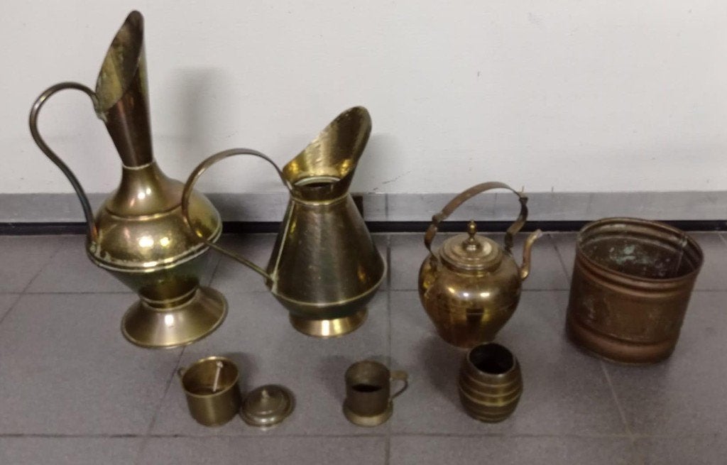 Diverse messing vazen en potten, Ophalen of Verzenden, Koper