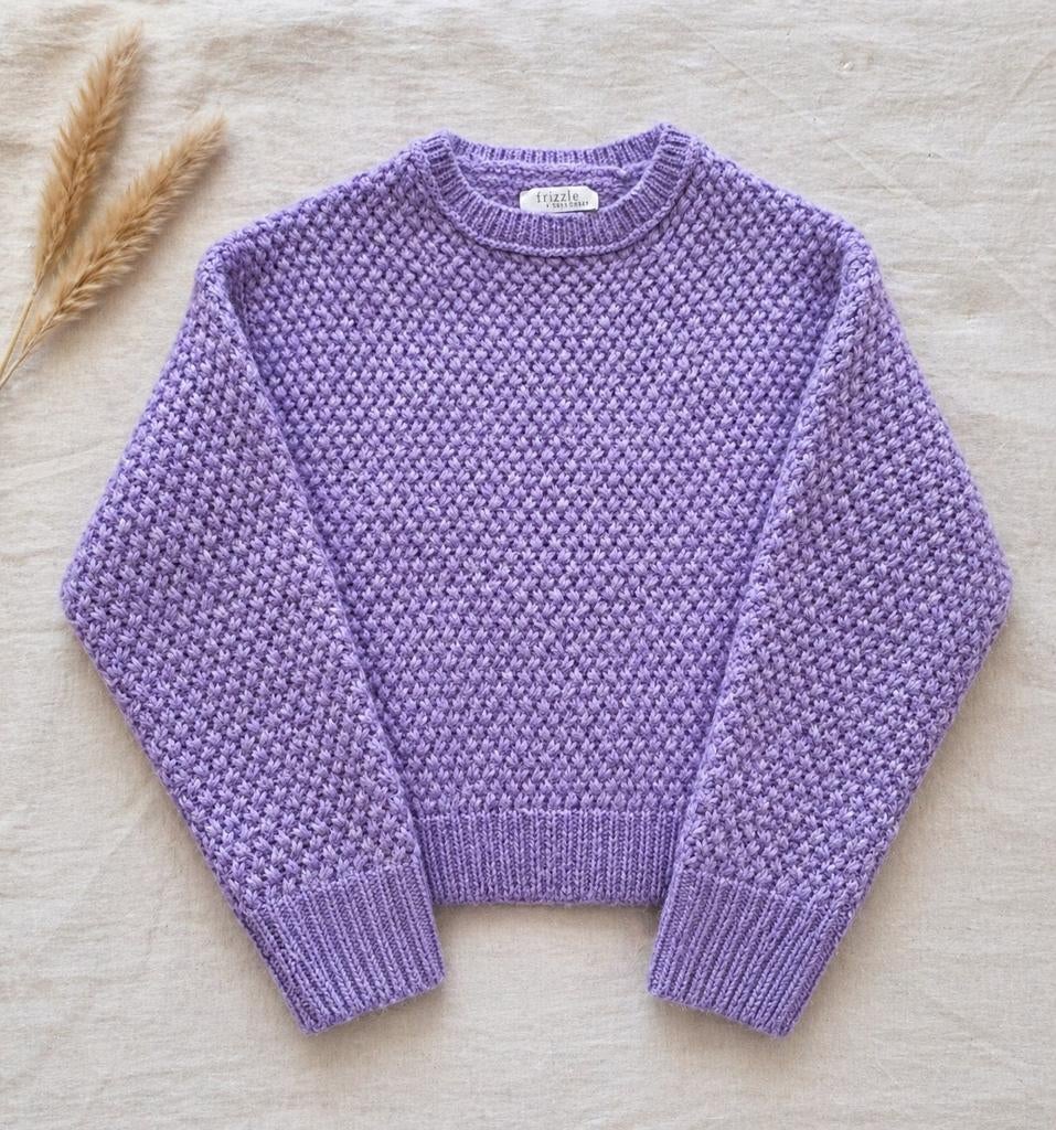 Trendy lila knit trui  Frizzle by Bel&Bo | maat 140, Bel&Bo, Gebruikt, Trui of Vest, Verzenden