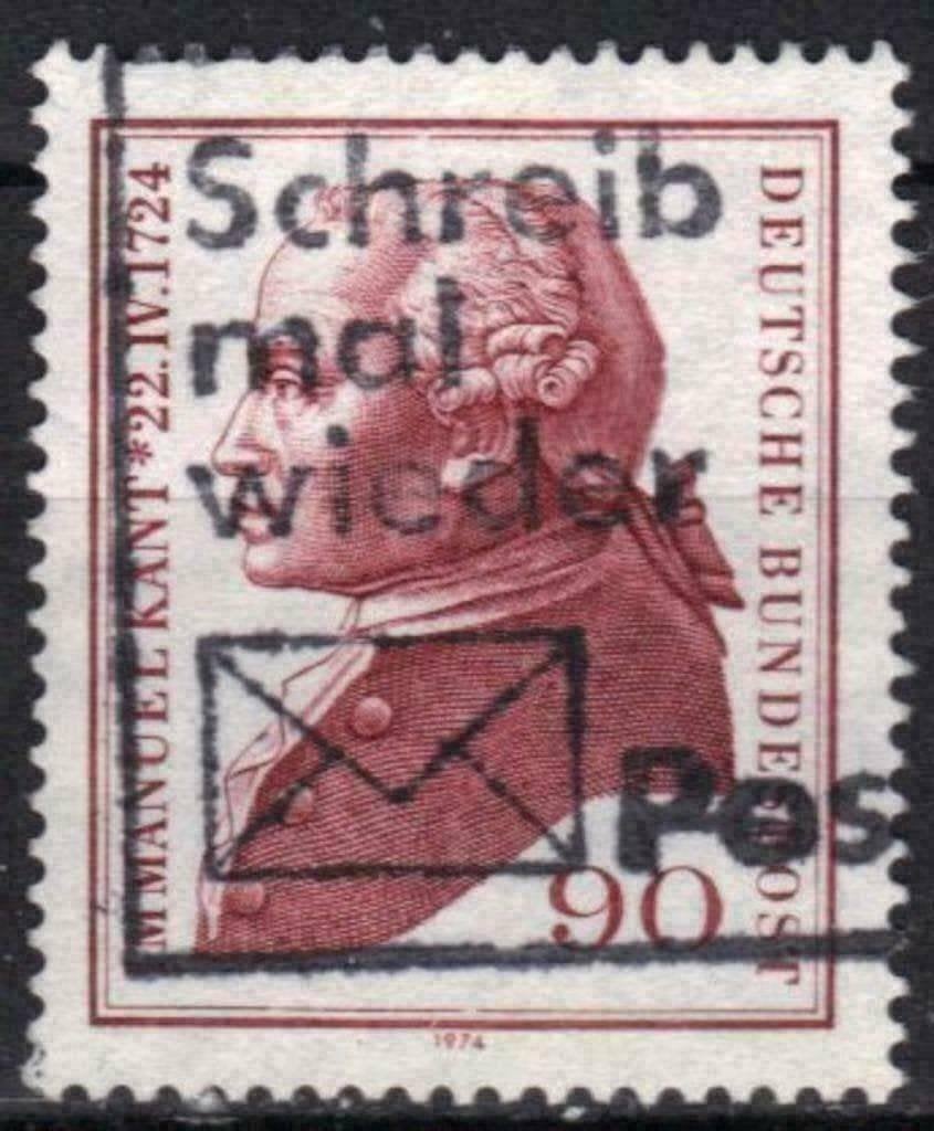 Allemagne Bundespost 1974 - Yvert 655 - Emmanuel Kant (ST), Envoi, Affranchi