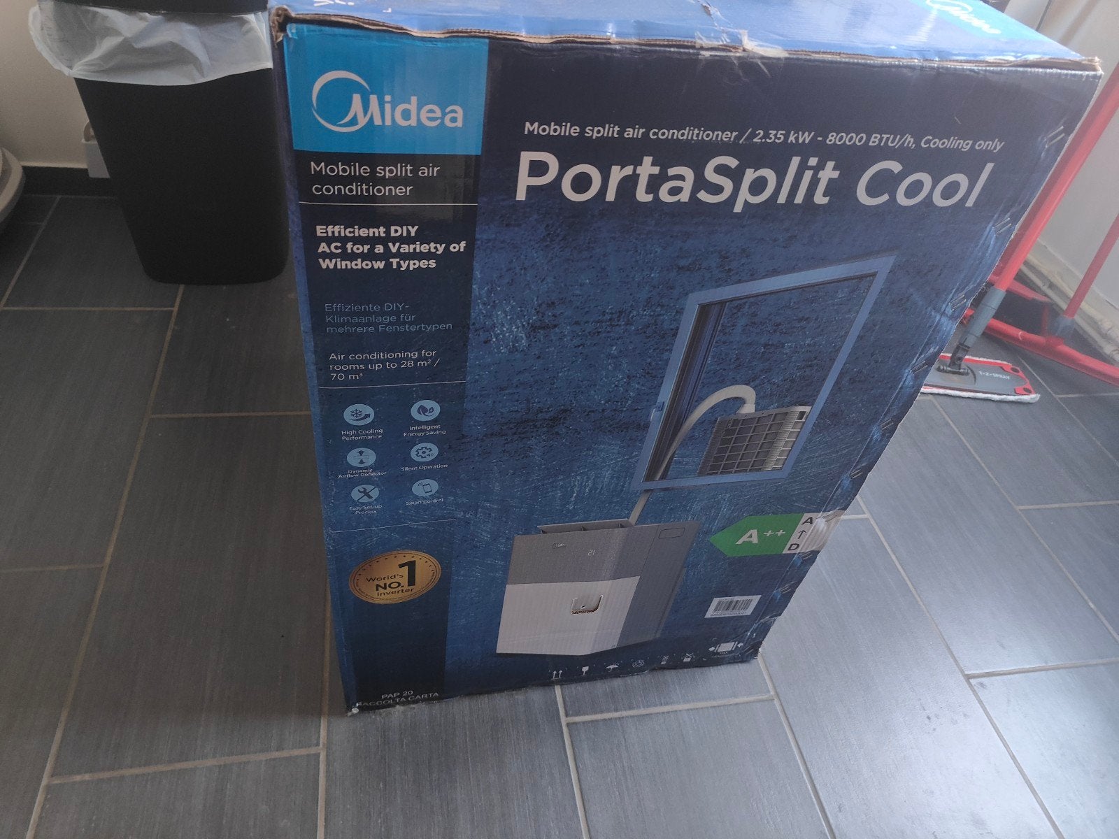 Midea Portasplit 8000 BTU, Elektronische apparatuur, Ophalen, Minder dan 60 m³, Timer, 3 snelheden of meer