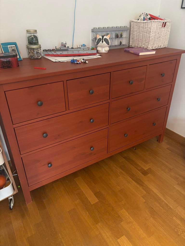 HEMNES Ladekast 8 lades, 160x96x50 cm, Ophalen, Gebruikt, 5 laden of meer, 150 tot 200 cm