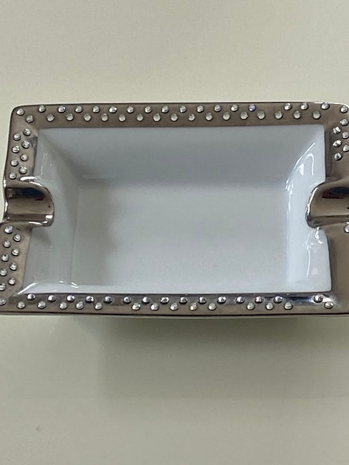 Design asbak van Monaco porselein + 89 Swarovski kristallen, Antiek en Kunst, Ophalen