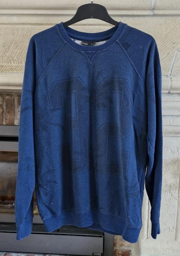Heren trui/sweater - blauw print - maat M - JBC, Kleding | Heren, Truien en Vesten, Gedragen, JBC, Verzenden, Maat 48/50 (M)
