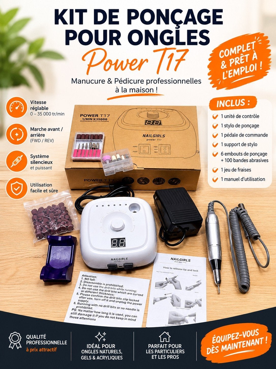 Ponceuse  full new, Neuf, Enlèvement ou Envoi, Mains et Ongles, Accessoires