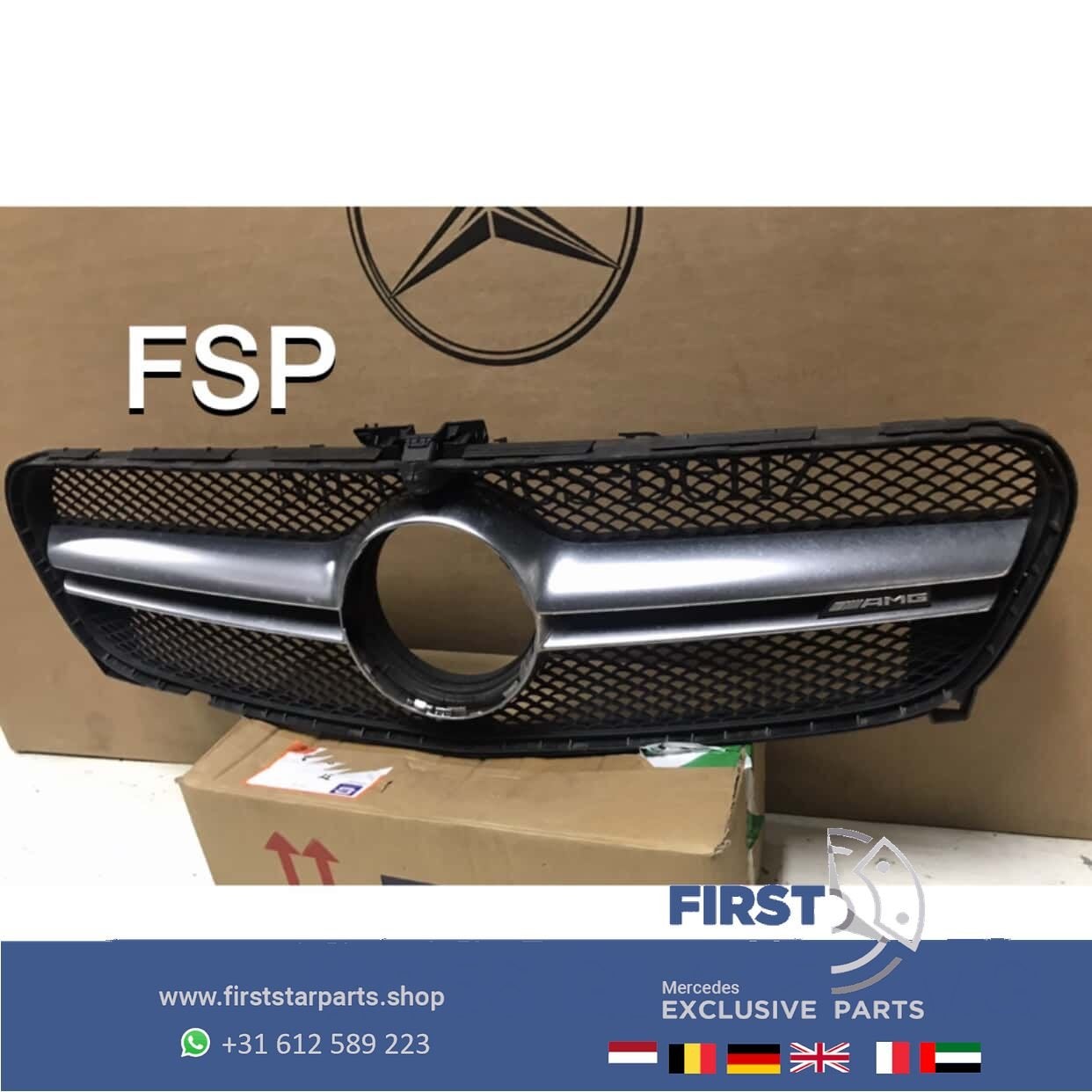 W156 X156 GLA 45 FACELIFT AMG GRIL + LOGO ORIGINEEL Mercedes, Gebruikt, -, Ophalen of Verzenden, -