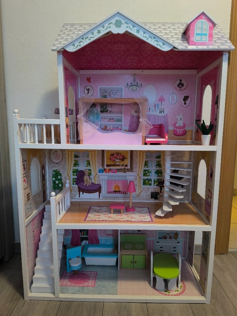 Houten poppenhuis, Ophalen, Zo goed als nieuw, Poppenhuis