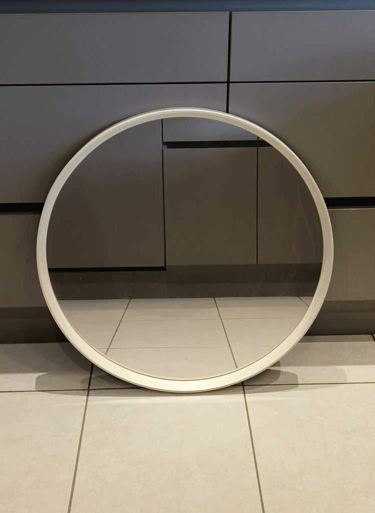 grote vintage ronde spiegel, Huis en Inrichting, Woonaccessoires | Spiegels, Ophalen, Gebruikt