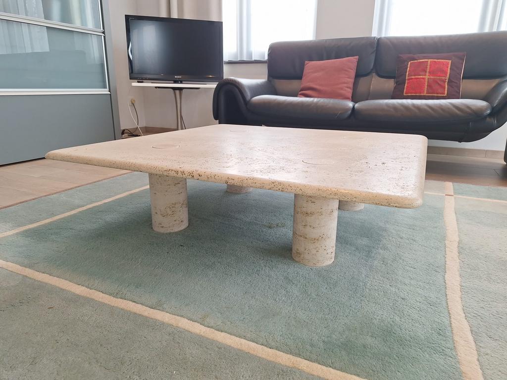 Travertin salontafel Angelo Mangiarotti in zeer goede staat, Enlèvement, Comme neuf