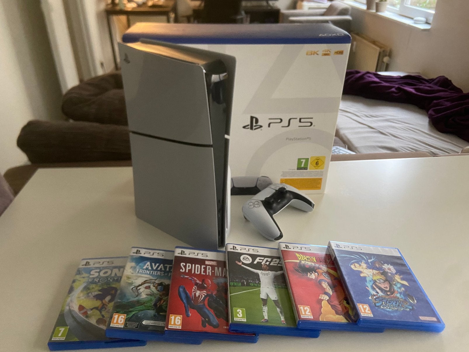 Sony PlayStation 5 Slim Disc Edition 1TB + 6 Top Games, Ophalen, Zo goed als nieuw, Slim