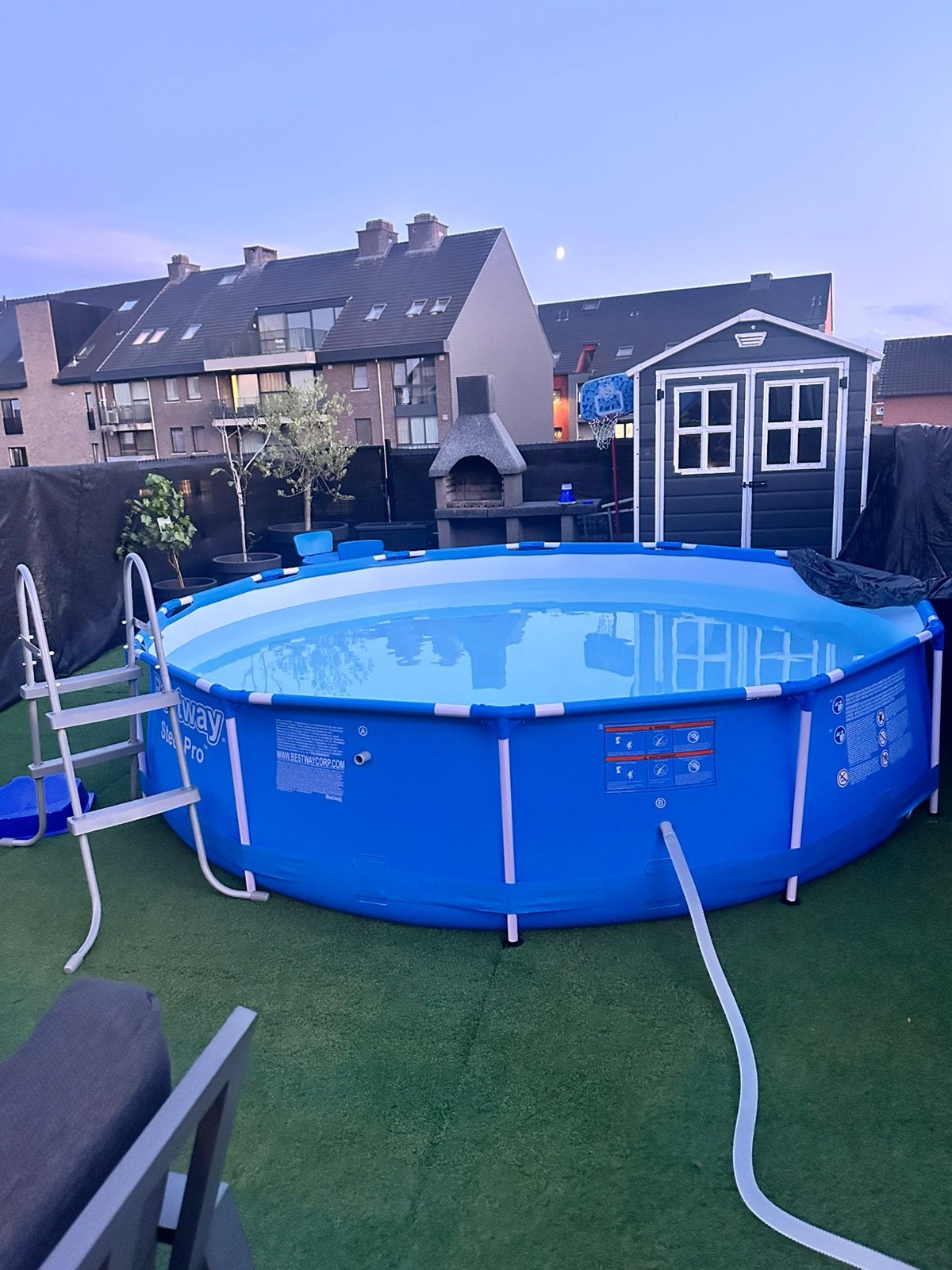 Zwembad perfecte staat met filter + hoes en trap, Ophalen of Verzenden, Zo goed als nieuw, Rond
