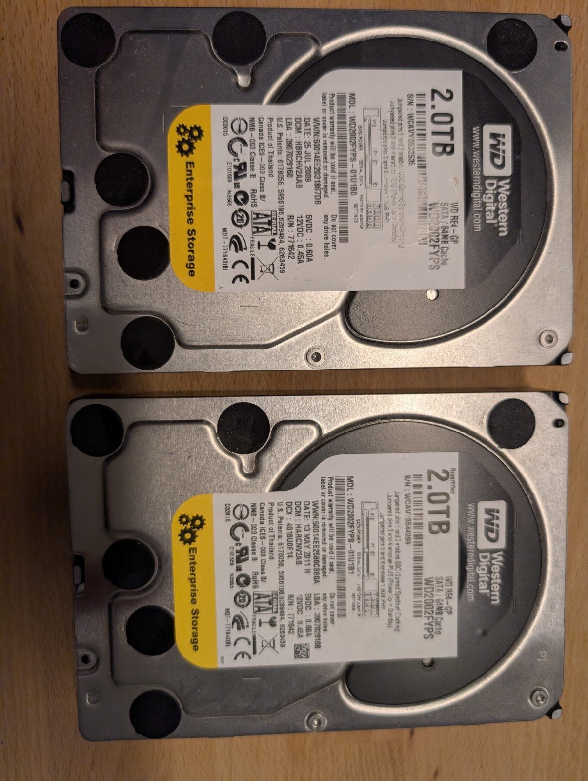 WD Yellow 2 x 2TB Enterprise Storage, Enlèvement