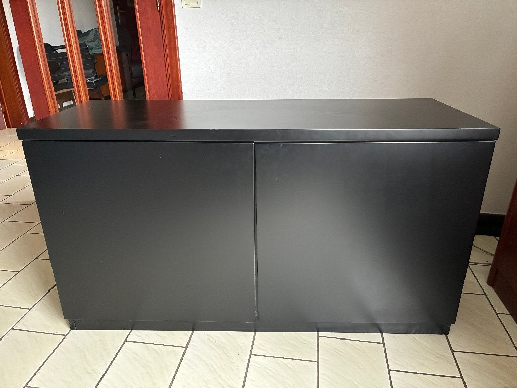 Ruime, zwarte TV kast (Ikea), Ophalen, Gebruikt, 100 tot 150 cm, Minder dan 100 cm