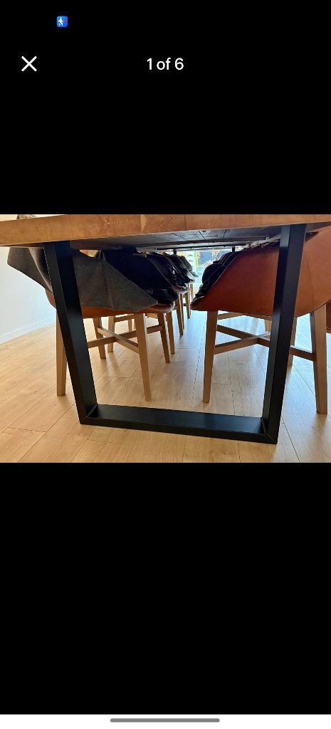 Stalen U poten, Ophalen, Tafelpoot, 100 tot 150 cm, Vierkant