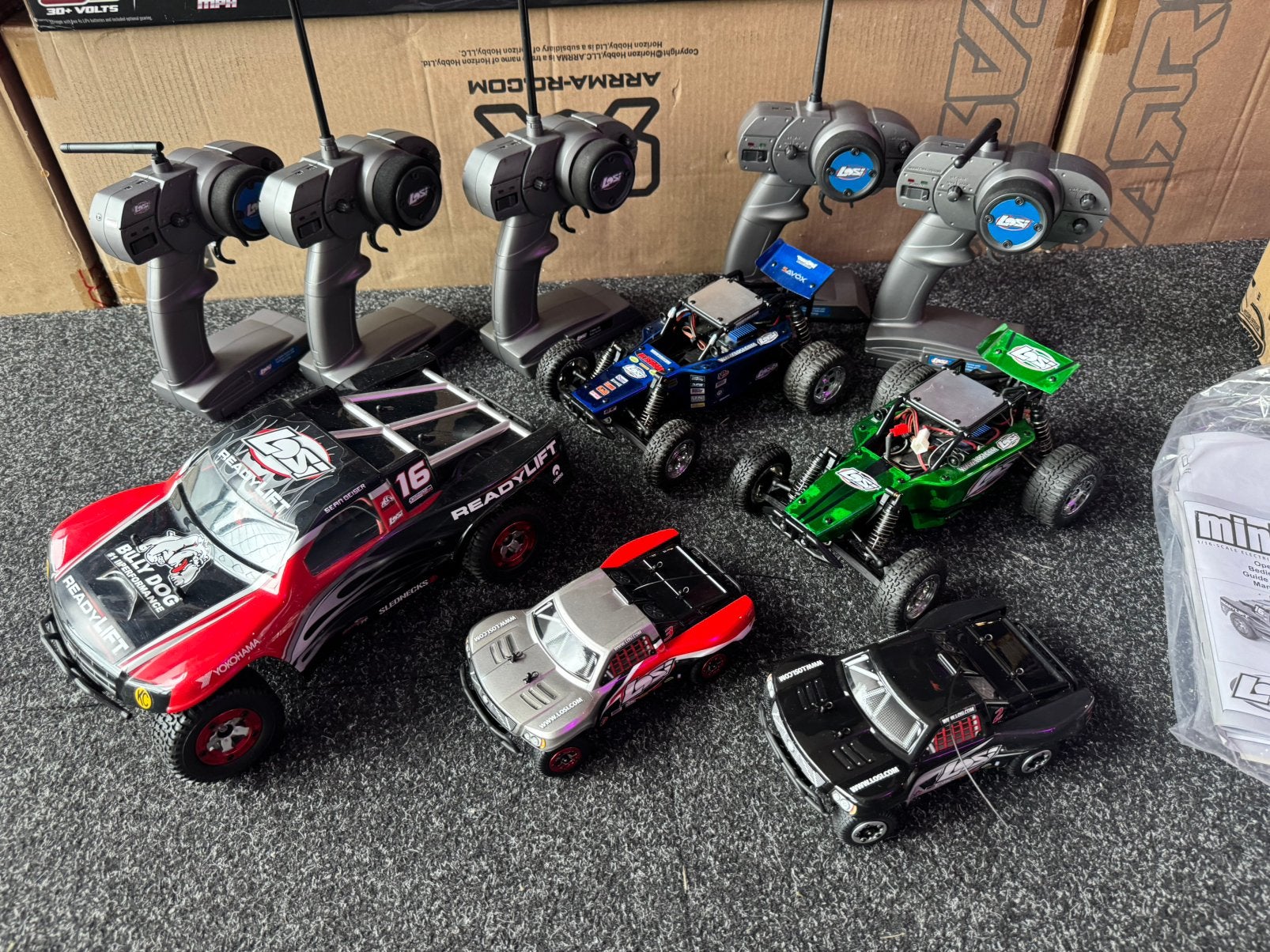 Compleet lot Losi auto,s schaal 1:24 tot 1:16, Hobby en Vrije tijd, Ophalen of Verzenden, Zo goed als nieuw, Schaal 1:16