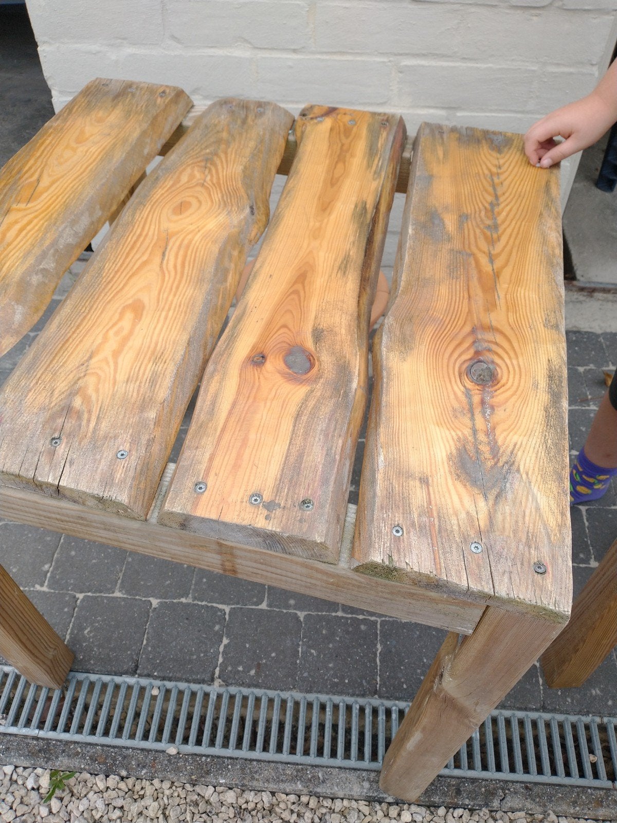 table de jardin faite main, Enlèvement, Bois