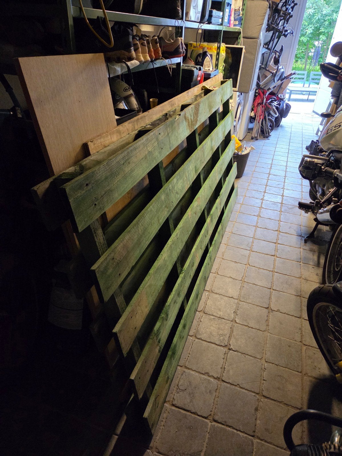 Gratis hout palet en multiplexplaat, Enlèvement