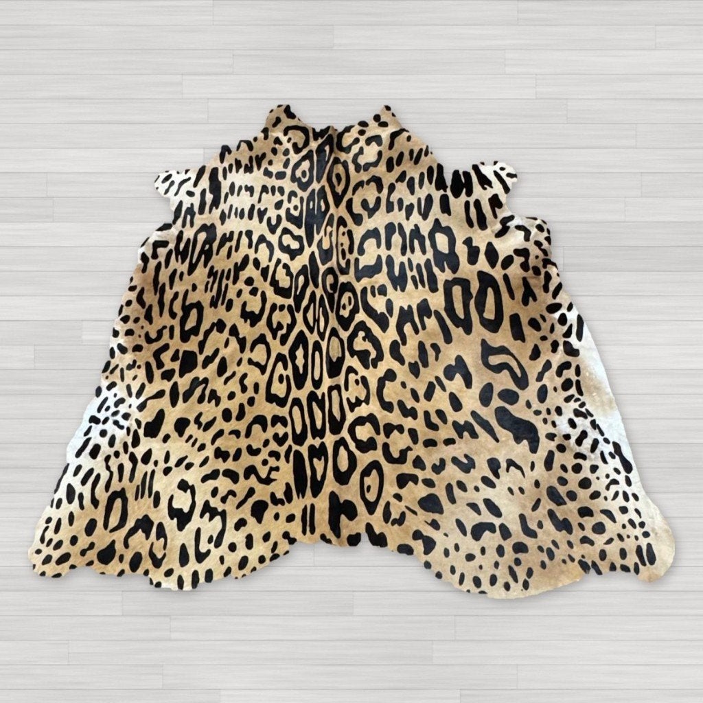 Koeienhuid jaguarprint beige 200x180cm | Lederstore, Beige, Wandkleed, Nieuw, Ophalen of Verzenden