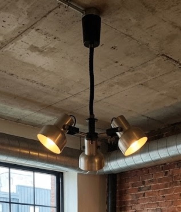 Lampe suspendue vintage/Industrial Space Age (années 1970), Enlèvement ou Envoi, Métal