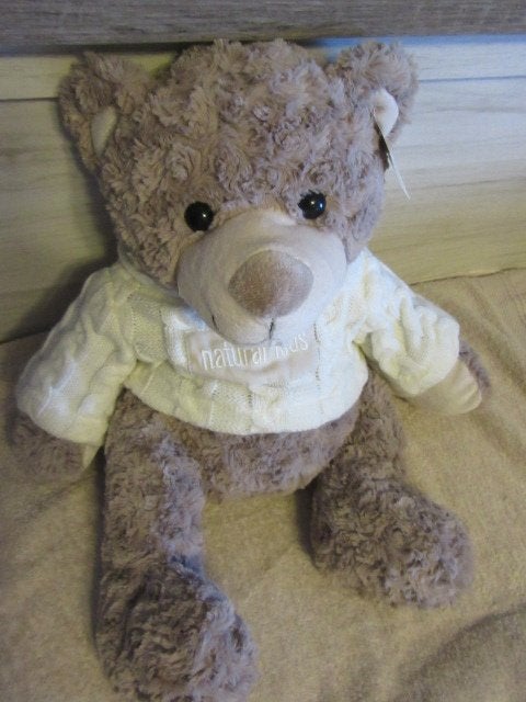 Dikke knuffelbeer met wit shirt - pluche - knuffel - beer, Ophalen of Verzenden, Nieuw, Stoffen beer