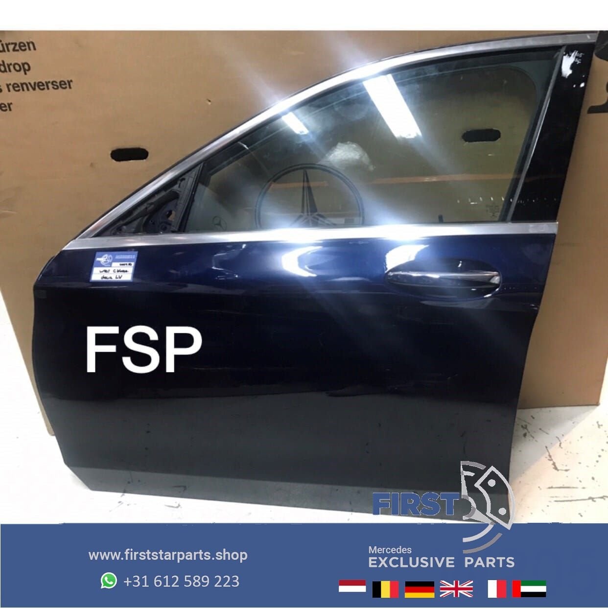 W205 S205 DEUR C Klasse PORTIER LINKS VOOR BLAUW 2014-2020, Auto-onderdelen, Gebruikt, -, Deur, Voor